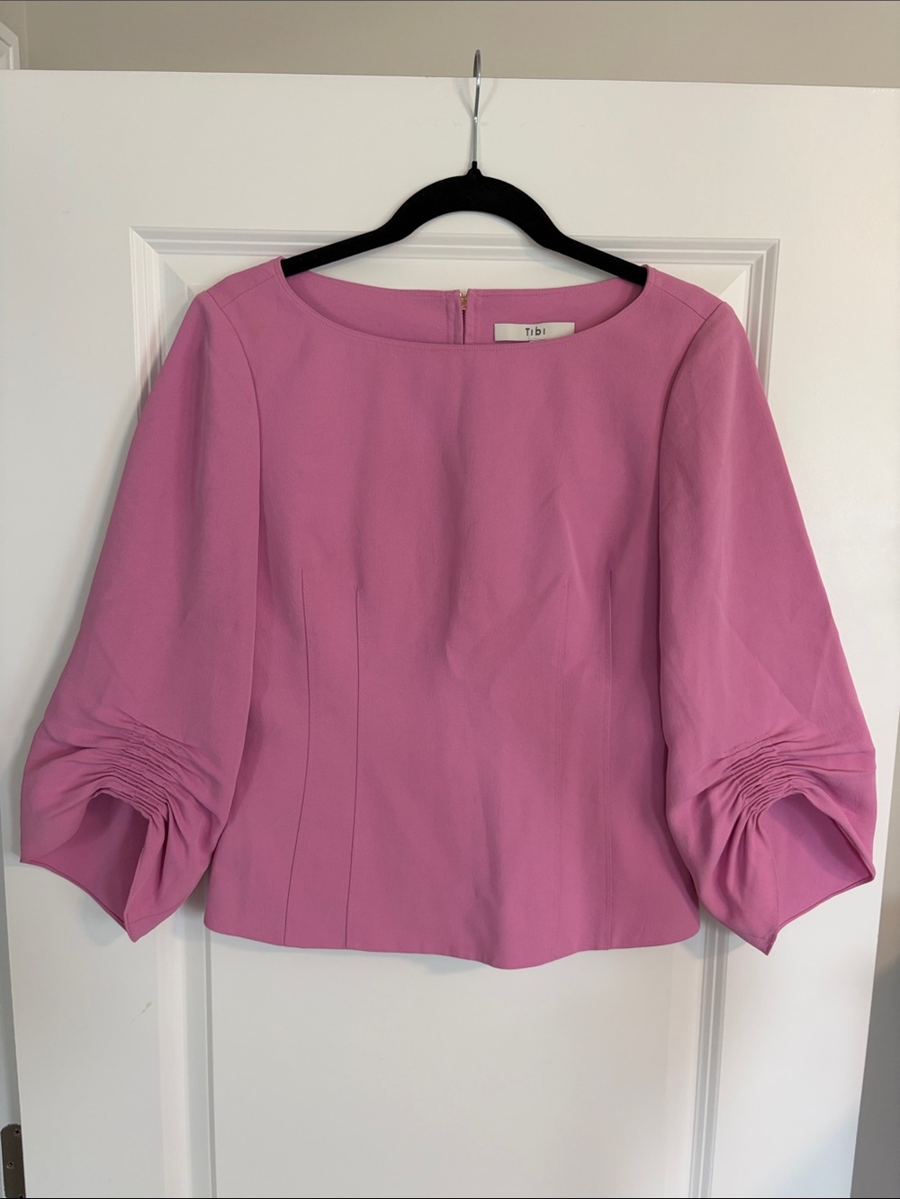 Tibi Draped Twill Corset Peplum Top